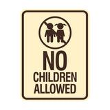 Signs ByLITA Portrait Round No Children Allowed Wall or Door Sign