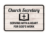 Classic Framed Plus Church Secretary – Serving With a Heart For God’s Work Door or Wall Sign | Church and Place of Worship Signs