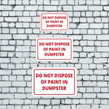 Classic Framed Plus Do Not Dispose Of Paint In Dumpster Door or Wall Sign | Health & Office Signage