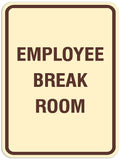 Signs ByLITA Portrait Round Employee Break Room Sign - Laser-Engraved Lettering | Durable ABS Plastic | Vibrant Colors | Powerful Foam Tape
