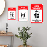 Portrait Round Plus Estos Probadores Son Para Cualquier Género y Para Todos Wall or Door Sign | Spanish Dressing Room Retailer Signage