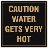 Signs ByLITA Square Caution Water Gets Very Hot Sign - Easy Installation | Durable Material