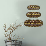 Designer Plus Gossip and Cafecito Door or Wall Sign | Funny Spanish Signs For Stores & Businesses