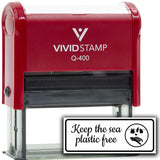 All Quality Keep The Sea Plastic Free Self-Inking Rubber Stamp | Business and Packaging Stamps