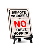 Remote Working Etiquette Sign|Café or Restaurant Co-Working Table Sign with Acrylic Stand (6x8“)