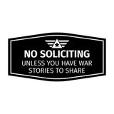 Signs ByLITA Fancy No Soliciting, Unless You Have War Stories to Share Easy Installation | Honor Veterans with Military Signs | US Pride | Businesses and Homes Wall or Door Sign