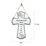 Finally, be strong in the Lord and in the strength of his might. Ephesians 6:10 11.5" x 8" Cross Hanging Sign | Rustic Twine | Inspiring Religious Bible Decor