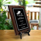 Equestrian and Horse Riding Customizable Wooden Award Plaque | Easel Mount Option | Personalizable Plaques | Sport and Athletic Competition Award