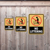 Portrait Round Plus No Littering Wall or Door Sign | Warning Signage
