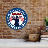Circle Plus Home of U.S. Military Veterans: Strength in Unity Door or Wall Sign Honor Veterans with Military Signs | US Pride | Veteran Gratitude and Discount Signs