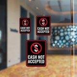 Portrait Round Plus Cash Not Accepted Wall or Door Sign | Health And Safety Office Signage