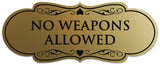 Signs ByLITA Designer No Weapons Allowed Sign - Easy Installation | Durable Wall or Door Sign