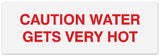 Signs ByLITA Basic Caution Water Gets Very Hot Sign - Laser-Engraved Lettering | Durable ABS Plastic | Vibrant Colors | Powerful Foam Tape