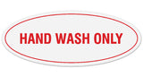 Signs ByLITA Oval Hand Wash Only Sign - Laser-Engraved Lettering | Durable ABS Plastic | Vibrant Colors | Powerful Foam Tape