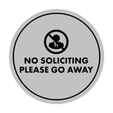 Circle No Soliciting Please Go Away Wall or Door Sign