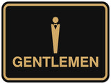 Signs ByLITA Classic Framed Gentlemen Figurine Restroom Sign - Easy Installation | Durable Material