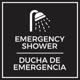 Signs ByLITA Square Emergency Shower Wall or Door Sign | Spanish Bilingual Business and Office Signs