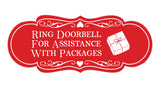 Signs ByLITA Designer Ring Doorbell for Assistance with Packages Wall or Door Sign