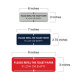 Signs ByLITA Standard Please Refill the Toilet Paper if Low or Empty Door or Wall Sign Easy Installation | Shared Accommodation | Sign for Home, Business, AirBNB and Office Spaces