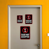 Portrait Round Plus Cash Not Accepted Wall or Door Sign | Health And Safety Office Signage