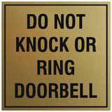 Signs ByLITA Square Do Not Knock or Ring Doorbell Sign - Easy Installation | Durable Material