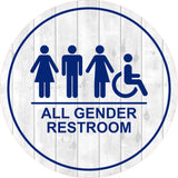 Circle Plus All Gender Restroom Wall or Door Sign Easy Installation | Business & Public Bathroom Signage