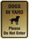 Signs ByLITA Portrait Round Dogs in yard please do not enter Sign - Laser-Engraved Lettering | Durable ABS Plastic | Vibrant Colors | Powerful Foam Tape