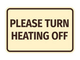 Signs ByLITA Classic Framed Please Turn Heating Off Door or Wall Sign | Eco-Friendly Home Signs