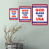Portrait Round Plus God Bless the USA Door or Wall Sign | Easy Installation | Patriotic Stars and Stripes USA Pride Sign