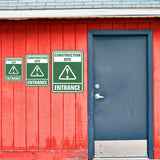Portrait Round Plus Construction Site Entrance Wall or Door Sign | Health And Safety Signage