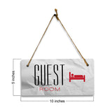 Guest Room 5x10 Hanging Plus Wall or Door Sign | Rustic Twine | Range of Vibrant Decor Styles | Room Signs For Home and Business