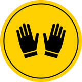 Circle Plus Safety Gloves Wall or Door Sign | Easy Installation | Health & Safety Signage