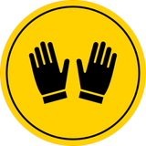 Circle Plus Safety Gloves Wall or Door Sign | Easy Installation | Health & Safety Signage
