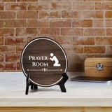 Prayer Room Circle Table Sign with Acrylic Stand (5x5") | Business and Workplace Multi Faith Sign