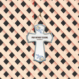 Pray without ceasing. Thessalonians 5:17 11.5" x 8" Cross Hanging Sign | Rustic Twine | Inspiring Religious Bible Decor