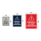 Signs ByLITA Portrait Round Firewall Do Not Penetrate Door or Wall Sign Easy Installation | Health And Safety | Building And Danger Signs