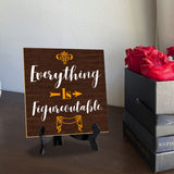 Everything Is Figureoutable. 5"x 5" Square Table Sign With Acrylic Easel | Religious Home Decor