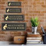 Standard Plus Multi-Faith Prayer Room Wall or Door Sign | Religious Worship Signage