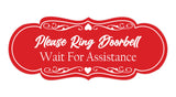 Signs ByLITA Designer Please Ring Doorbell Wait For Assistance Wall or Door Sign