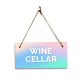 Wine Cellar 5x10 Hanging Plus Wall or Door Sign | Rustic Twine | Range of Vibrant Decor Styles | Room Signs For Home and Business