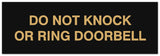 Signs ByLITA Basic Do not knock or ring doorbell Sign - Laser-Engraved Lettering | Durable ABS Plastic | Vibrant Colors | Powerful Foam Tape