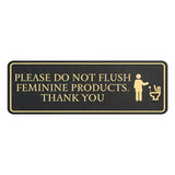 Standard Plus Please Do Not Flush Feminine Products. Thank you Wall or Door Sign | Restroom Etiquette Signage