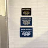 Signs ByLITA Classic Framed Guests Please Note: We accept no liability for injuries or property damage incurred during your stay Door or Wall Sign Easy Installation | Warning Health & Safety | Office & Venues