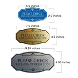 Signs ByLITA Victorian Please Check Restaurant Dress Code Wall or Door Sign