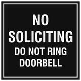 Signs ByLITA Square No Soliciting Do Not Ring Doorbell Sign - Easy Installation | Durable Material