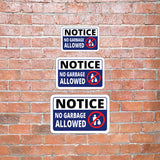Classic Framed Plus Notice No Garbage Allowed Door or Wall Sign | Health & Office Signage
