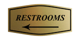 Fancy Restrooms Left Arrow Wall or Door Sign