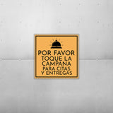 Square Plus Por Favor Toque La Campana Para Citas y Entregas Wall or Door Sign | Spanish | Health & Safety Warehouse Business Signage