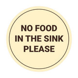 Circle No Food In The Sink Please Wall or Door Sign