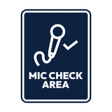 Signs ByLITA Portrait Round Mic Check Area Door or Wall Sign Easy Installation | Directing Artists & Co-Workers | Music | Concert | Festivals